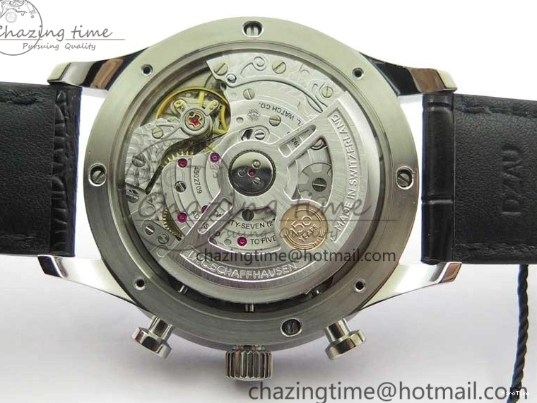 MIROTIME 0325 WeatherProof Portugieser Chronograph Edition “150 Years” IW371602 ZF 1:1 Best Edition White Dial on Black Leather Strap A7750 (Slim Movement) 7120